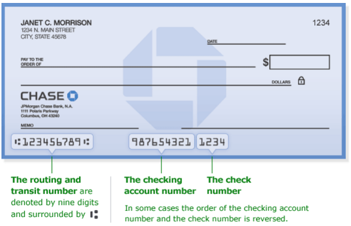 bank of america check layout